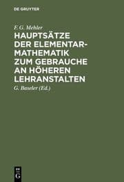 Cover von Hauptsätze der Elementar-Mathematik zum Gebrauche an höheren Lehranstalten