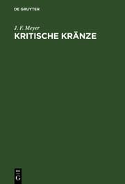 Cover von Kritische Kränze