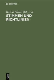 Cover von Stimmen und Richtlinien