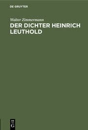 Cover von Der Dichter Heinrich Leuthold