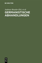 Cover von Germanistische Abhandlungen