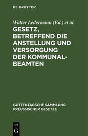 Cover von Gesetz, betreffend die Anstellung und Versorgung der Kommunalbeamten