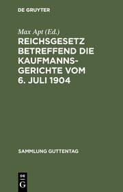 Cover von Reichsgesetz betreffend die Kaufmannsgerichte