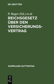 Cover von Reichsgesetz über den Versicherungsvertrag
