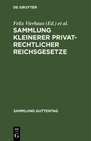 Cover von Sammlung kleinerer privatrechtlicher Reichsgesetze