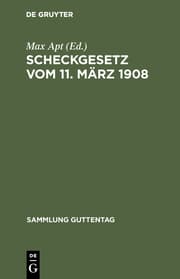 Cover von Scheckgesetz vom 11.März 1908