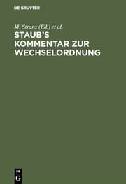 Cover von Staub's Kommentar zur Wechselordnung