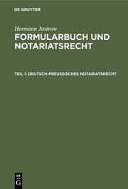 Cover von Deutsch-preußisches Notariatsrecht