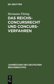 Cover von Das Reichs-Concursrecht und Concursverfahren