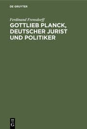 Cover von Gottlieb Planck