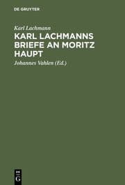 Cover von Karl Lachmanns Briefe an Moritz Haupt