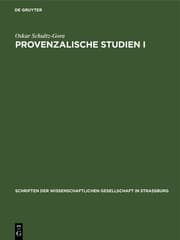 Cover von Provenzalische Studien I