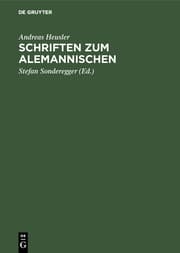 Cover von Schriften zum Alemannischen