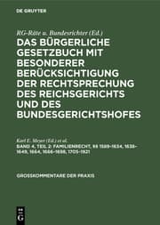 Cover von §§ 1589 - 1634,1638 - 1649,1664,1666 - 1698,1705 - 1921