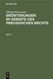Cover von Erörterungen im Gebiete des Preußischen Rechts