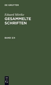 Cover von Mörike, Eduard: Gesammelte Schriften.Band 3/4