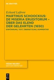 Cover von Martinus Schoockius: De Miseria Eruditorum - Über das Elend der Gelehrten (1650)