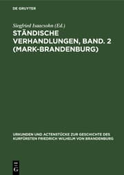 Cover von Ständische Verhandlungen ; Bd.2 (Mark-Brandenburg)