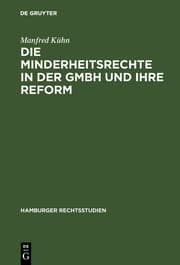 Cover von Die Minderheitsrechte in der GmbH und ihre Reform