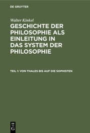 Cover von Von Thales bis auf die Sophisten