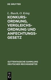 Cover von Konkursordnung, Vergleichsordnung und Anfechtungsgesetz