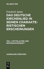 Cover von Das deutsche Kirchenlied in seinen charakteristischen Erscheinungen 1