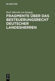 Cover von Fragmente über das Besteuerungsrecht deutscher Landesherren