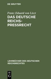 Cover von Das deutsche Reichs-Preßrecht