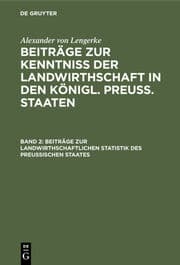 Cover von Beiträge zur landwirthschaftlichen Statistik des Preußischen Staates