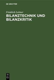 Cover von Bilanztechnik und Bilanzkritik