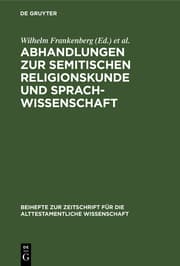 Cover von Abhandlungen zur semitischen Religionskunde und Sprachwissenschaft