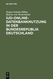 Cover von IuD-online-Datenbanknutzung in der Bundesrepublik Deutschland