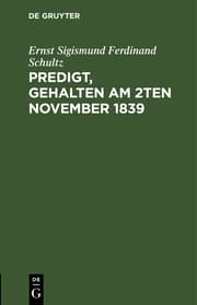 Cover von Predigt, gehalten am 2ten November 1839