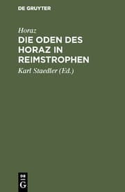 Cover von Die Oden des Horaz in Reimstrophen
