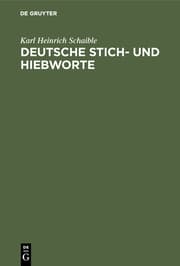 Cover von Deutsche Stich- und Hiebworte