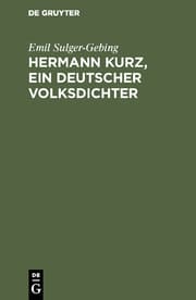 Cover von Hermann Kurz, ein deutscher Volksdichter