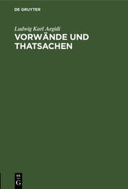 Cover von Vorwände und Thatsachen