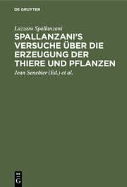 Cover von Spallanzani's Versuche über die Erzeugung der Thiere und Pflanzen