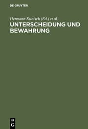 Cover von Unterscheidung und Bewahrung