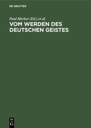 Cover von Vom Werden des deutschen Geistes