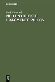 Cover von Neu entdeckte Fragmente Philos