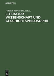 Cover von Literaturwissenschaft und Geschichtsphilosophie