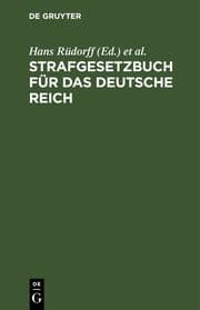 Cover von Strafgesetzbuch für das Deutsche Reich