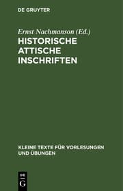Cover von Historische attische Inschriften
