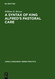 Cover von A Syntax of King Alfred's Pastoral care
