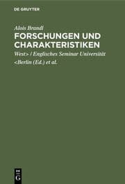 Cover von Forschungen und Charakteristiken von Alois Brandl