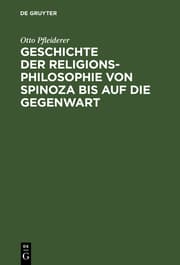 Cover von Geschichte der Religionsphilosophie von Spinoza bis auf die Gegenwart