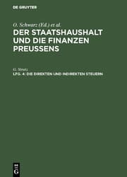 Cover von Die direkten und indirekten Steuern
