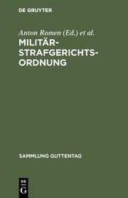 Cover von Militärstrafgerichtsordnung