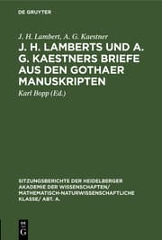 Cover von J.H.Lamberts und A.G.Kaestners Briefe aus den Gothaer Manuskripten